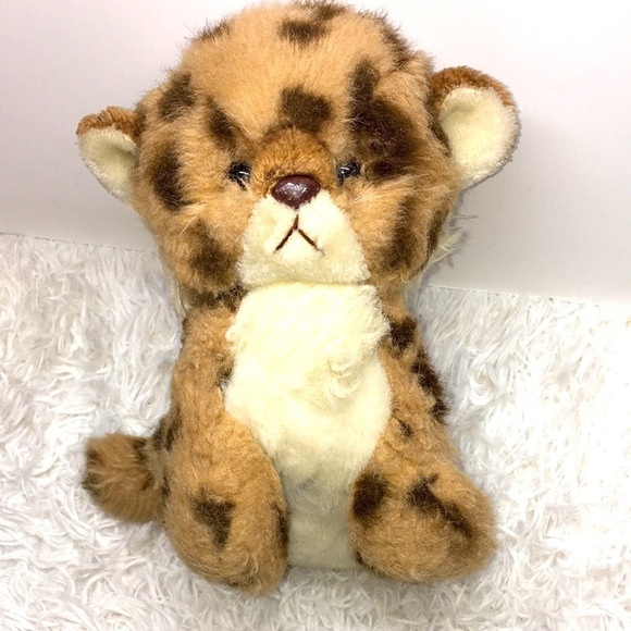 Vintage 1982 Gund Tamba Leopard Cheetah Kitten Cat Plush Stuffed Spots 9” Tall - Picture 1 of 9